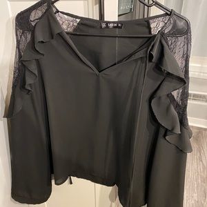 Black chiffon top